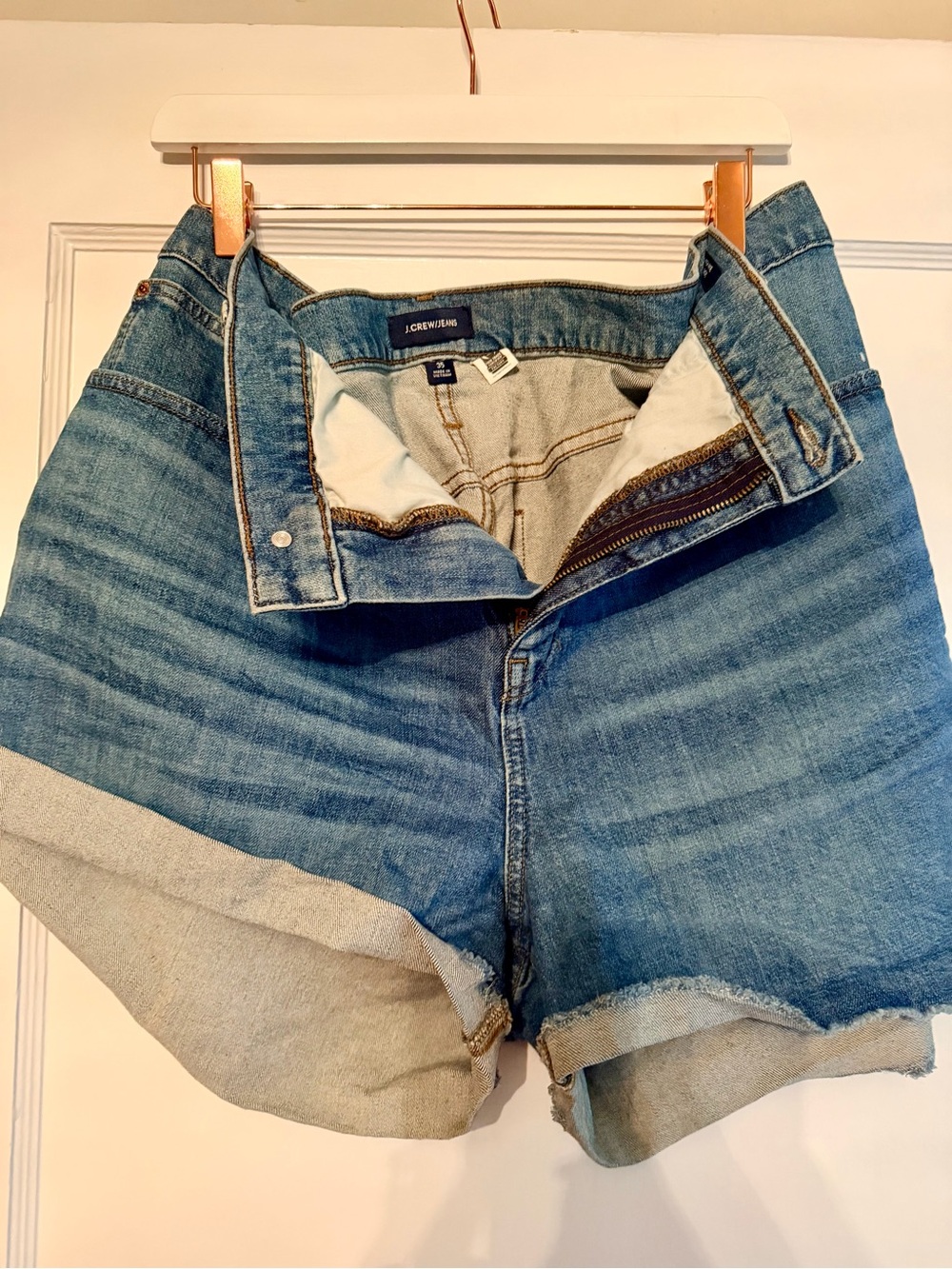 High Rise J.Crew Denim Shorts (Women Sz 35)